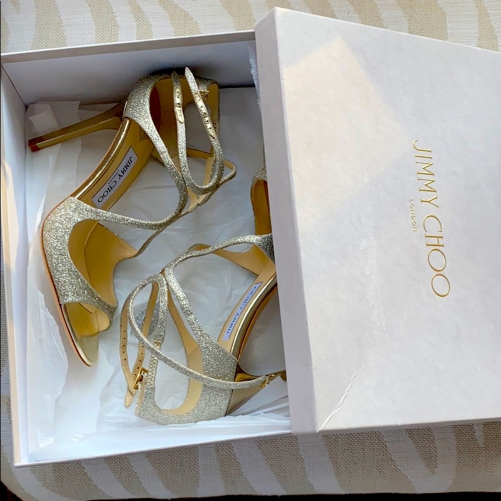 Jimmy choo gold sandals/heels